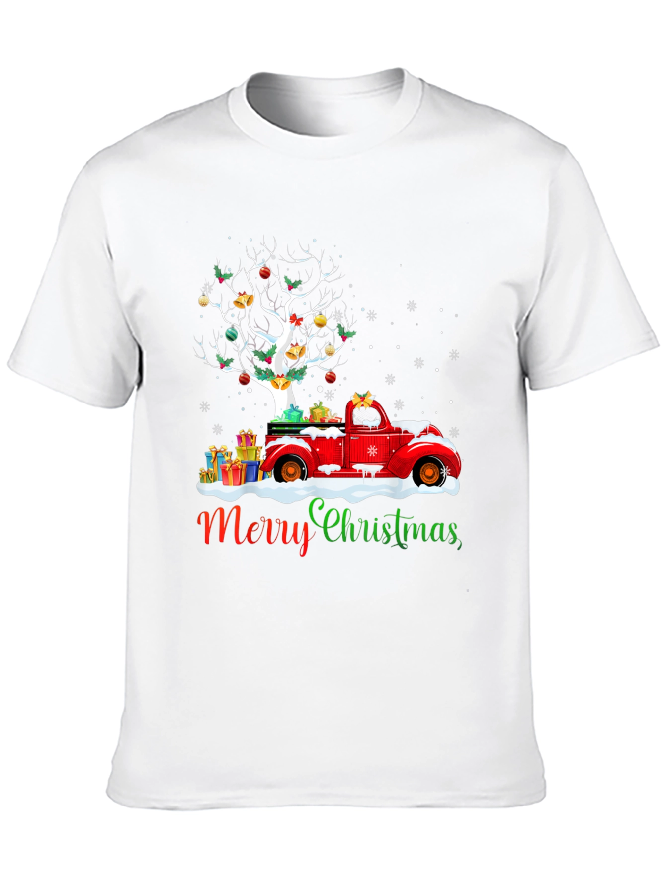 Festive Christmas Tree Truck Graphic Tee