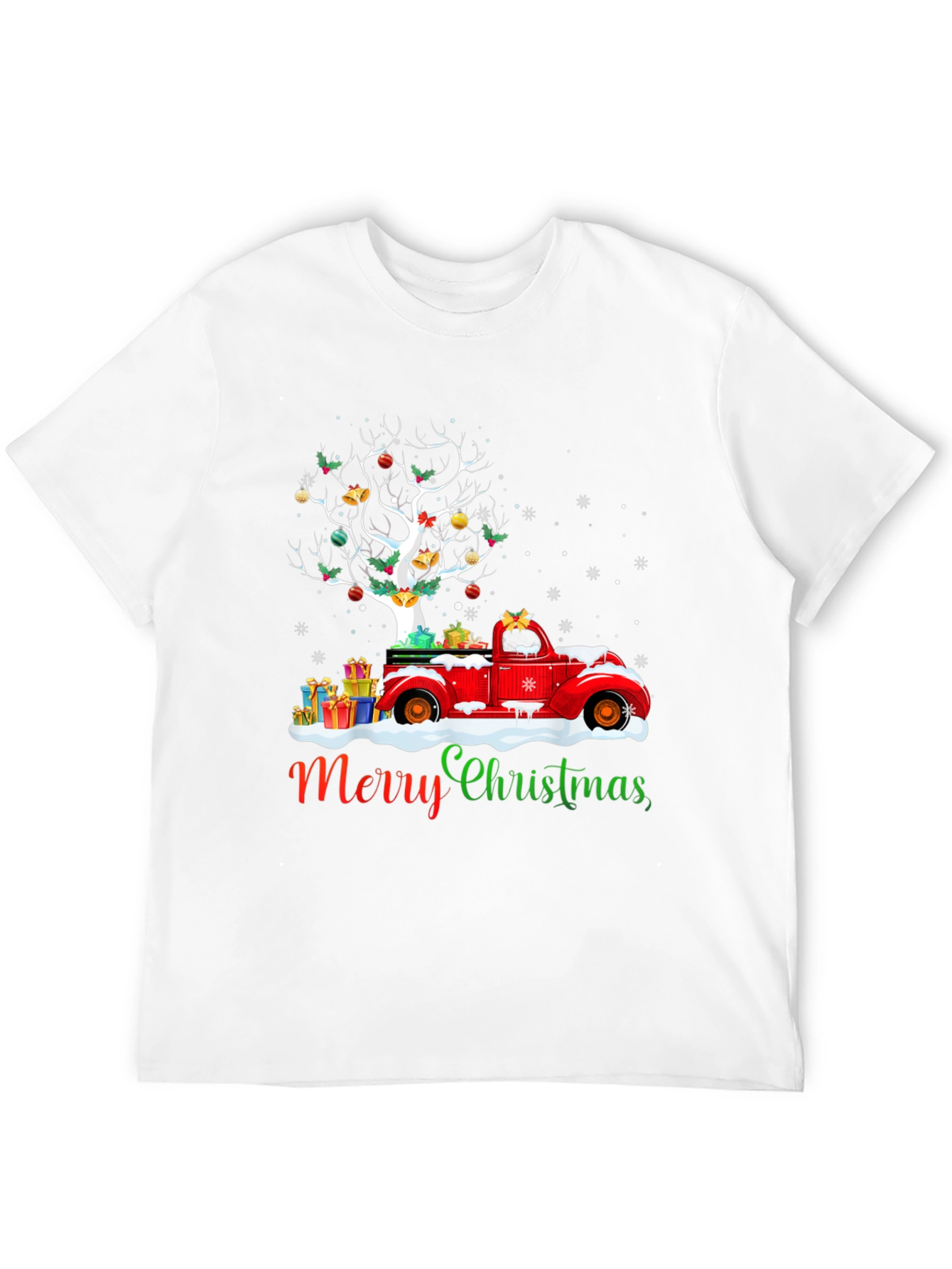 Festive Christmas Tree Truck Graphic Tee