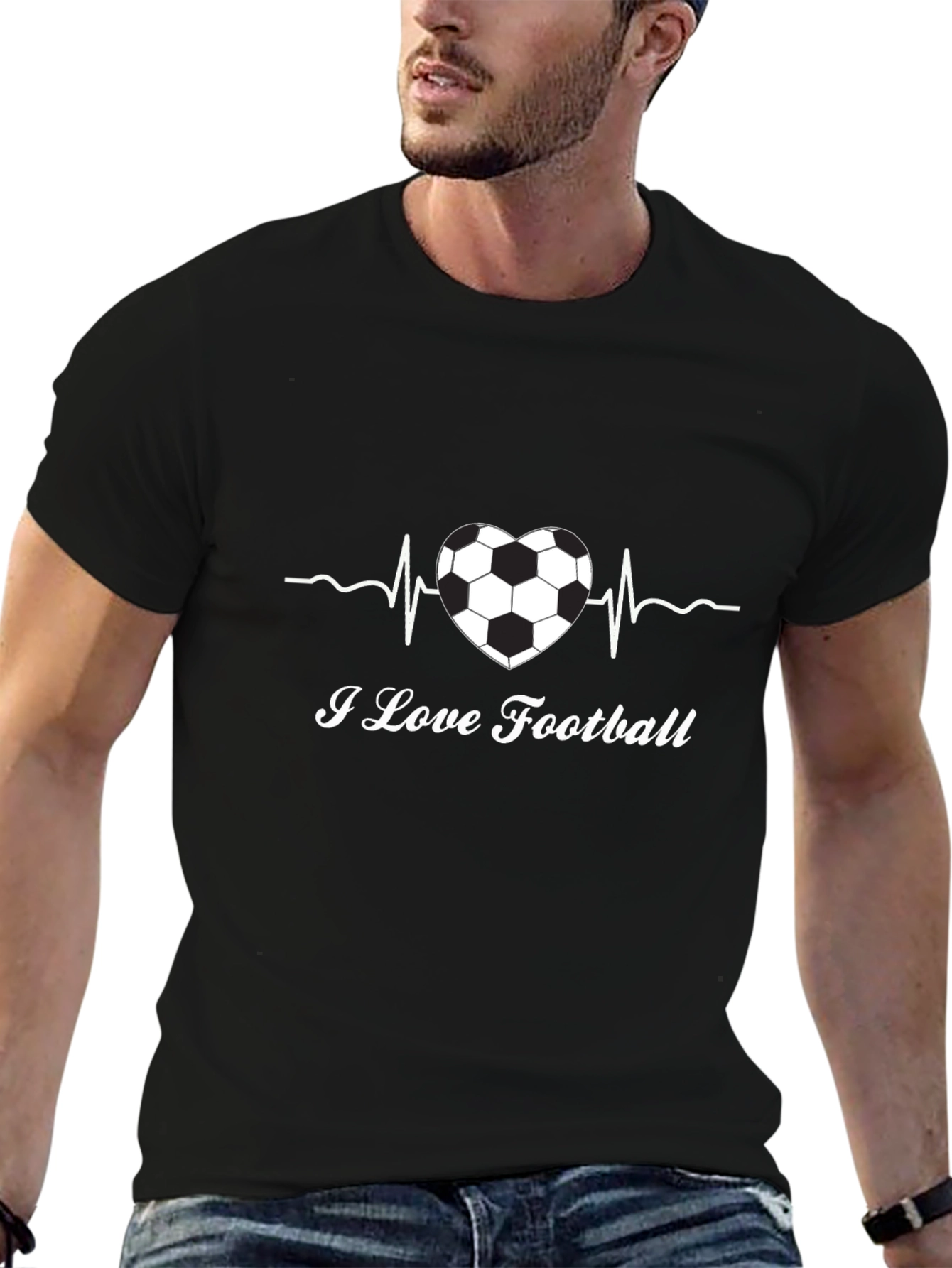 I Love Football Heartbeat T-Shirt