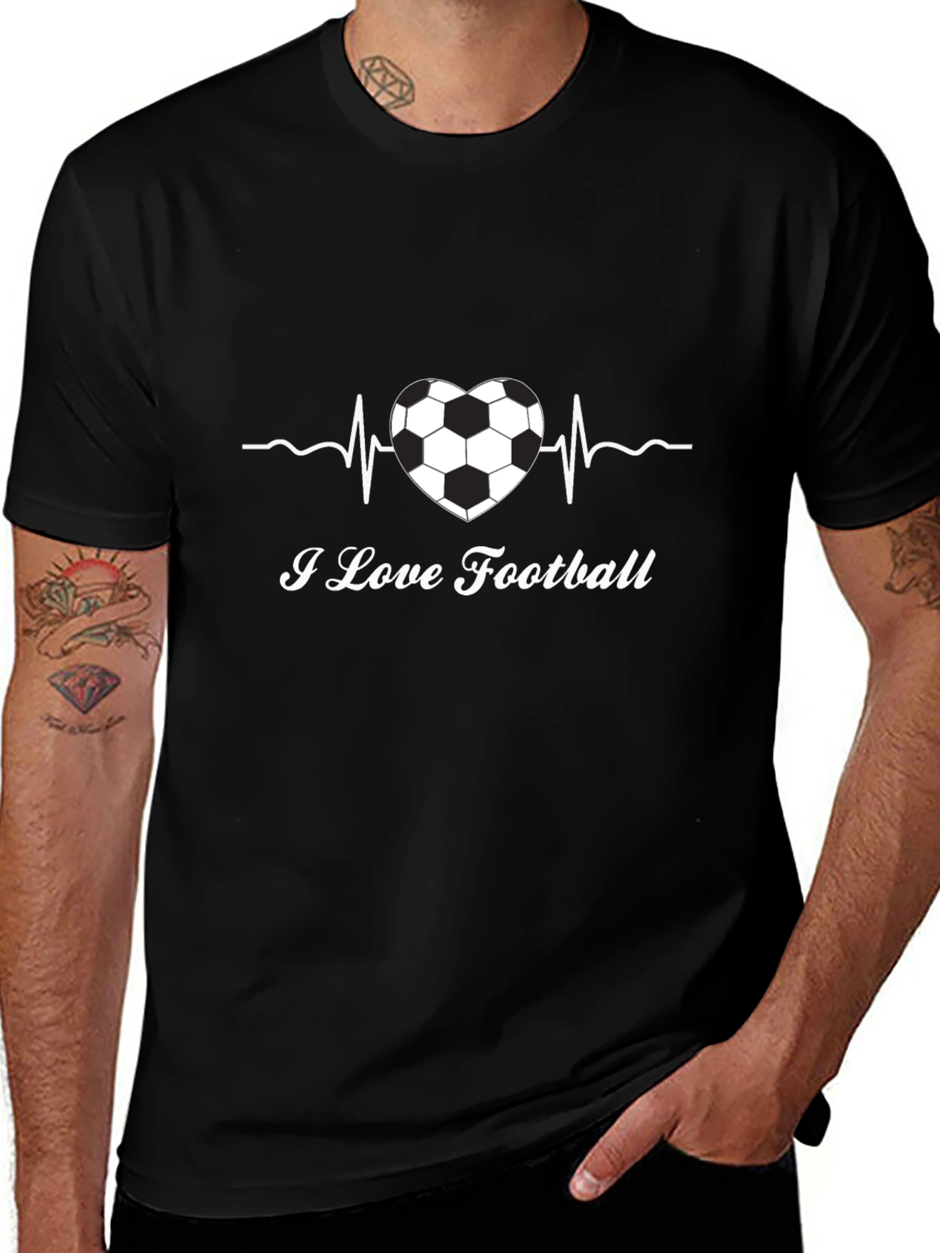 I Love Football Heartbeat T-Shirt