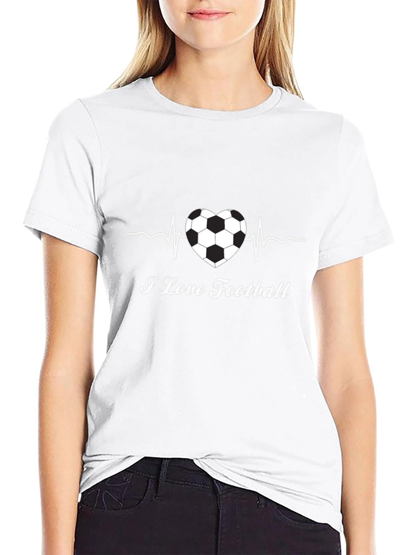 I Love Football Heartbeat T-Shirt