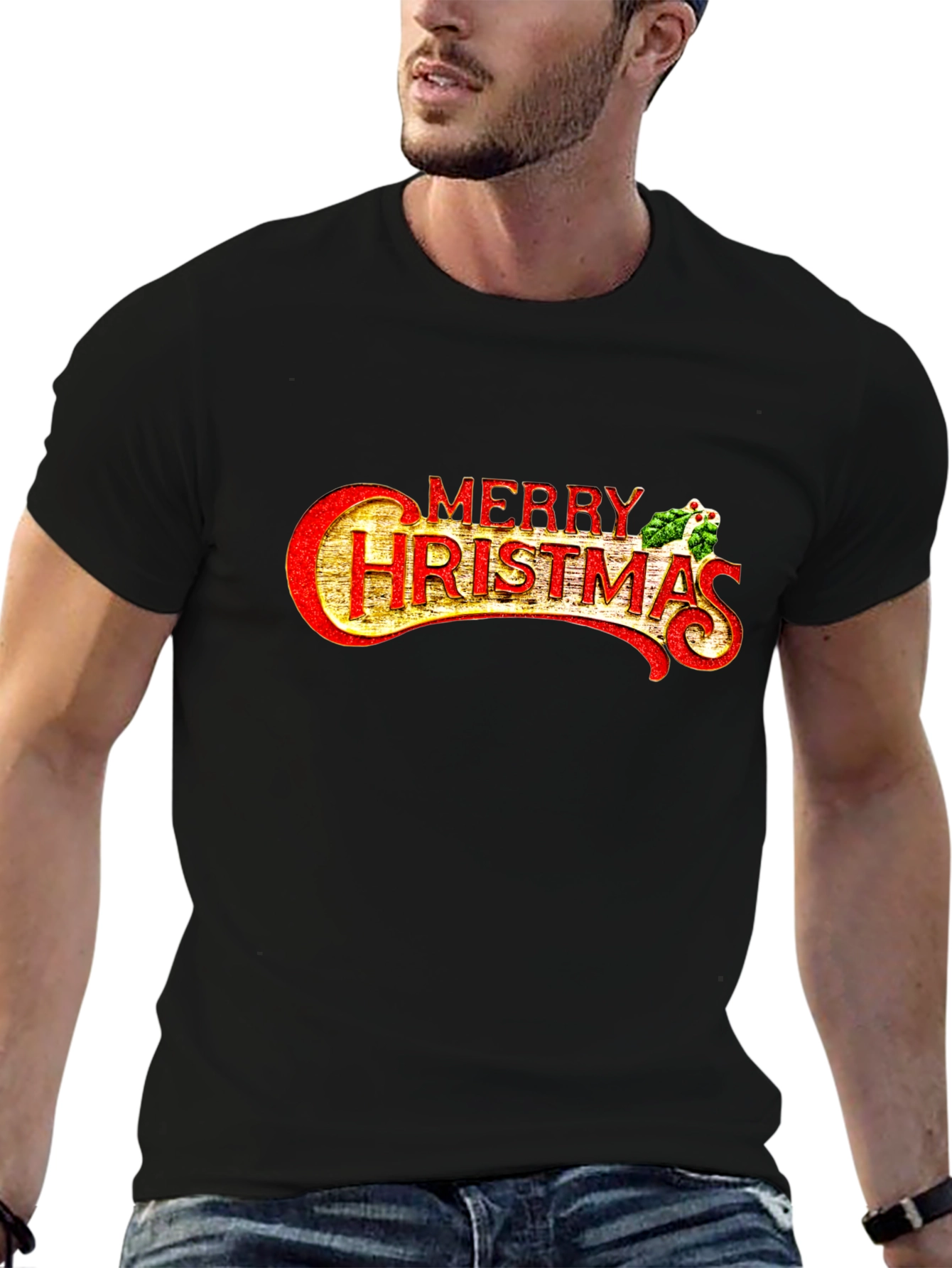 Festive Merry Christmas Graphic Tee - Holiday Style