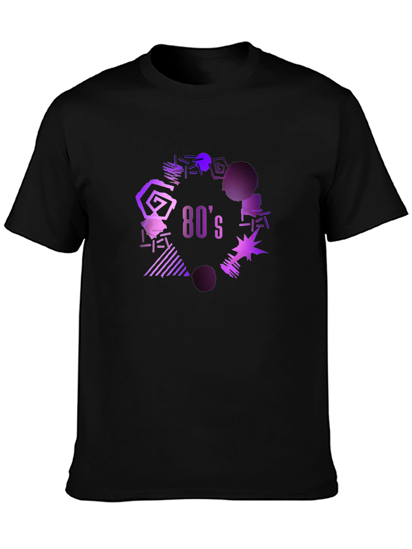 Retro 80s Graphic Tee - Black
