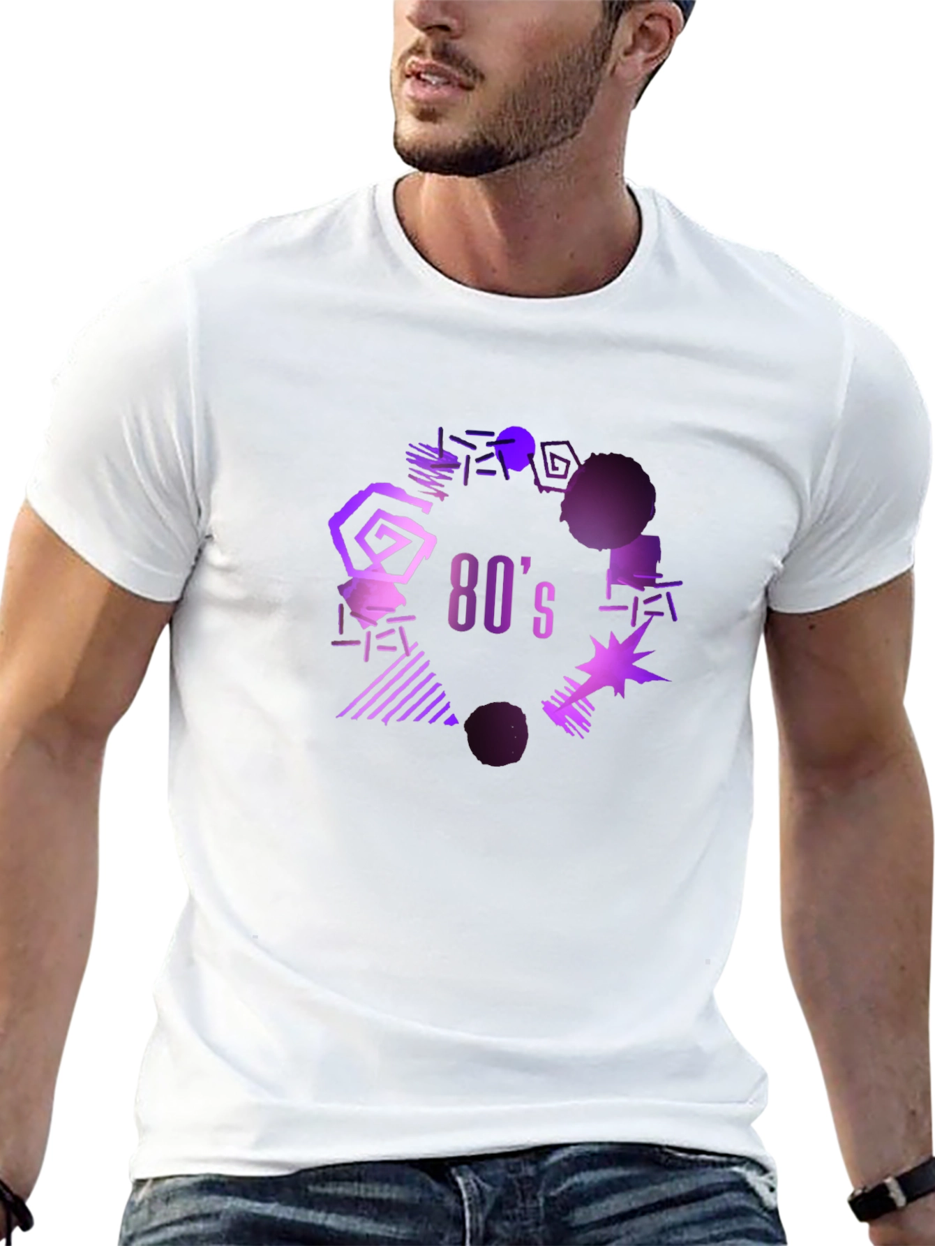 Retro 80s Graphic Tee - Black