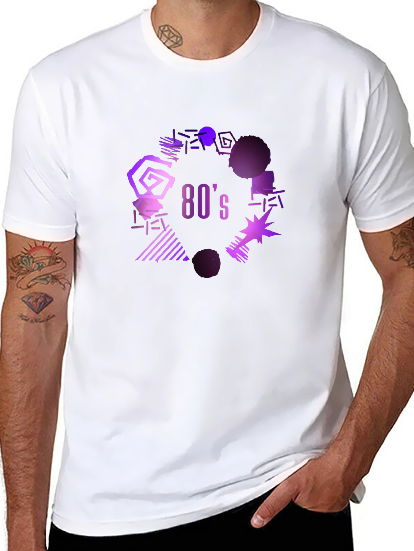 Retro 80s Graphic Tee - Black