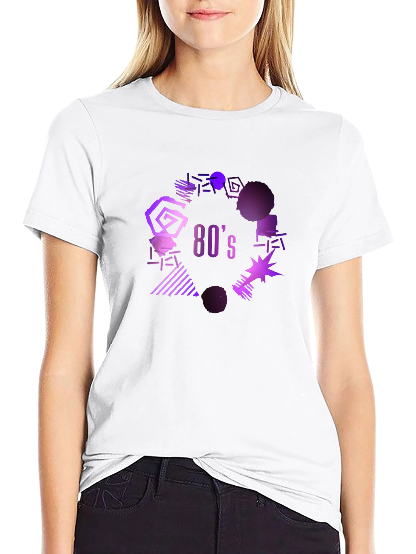 Retro 80s Graphic Tee - Black