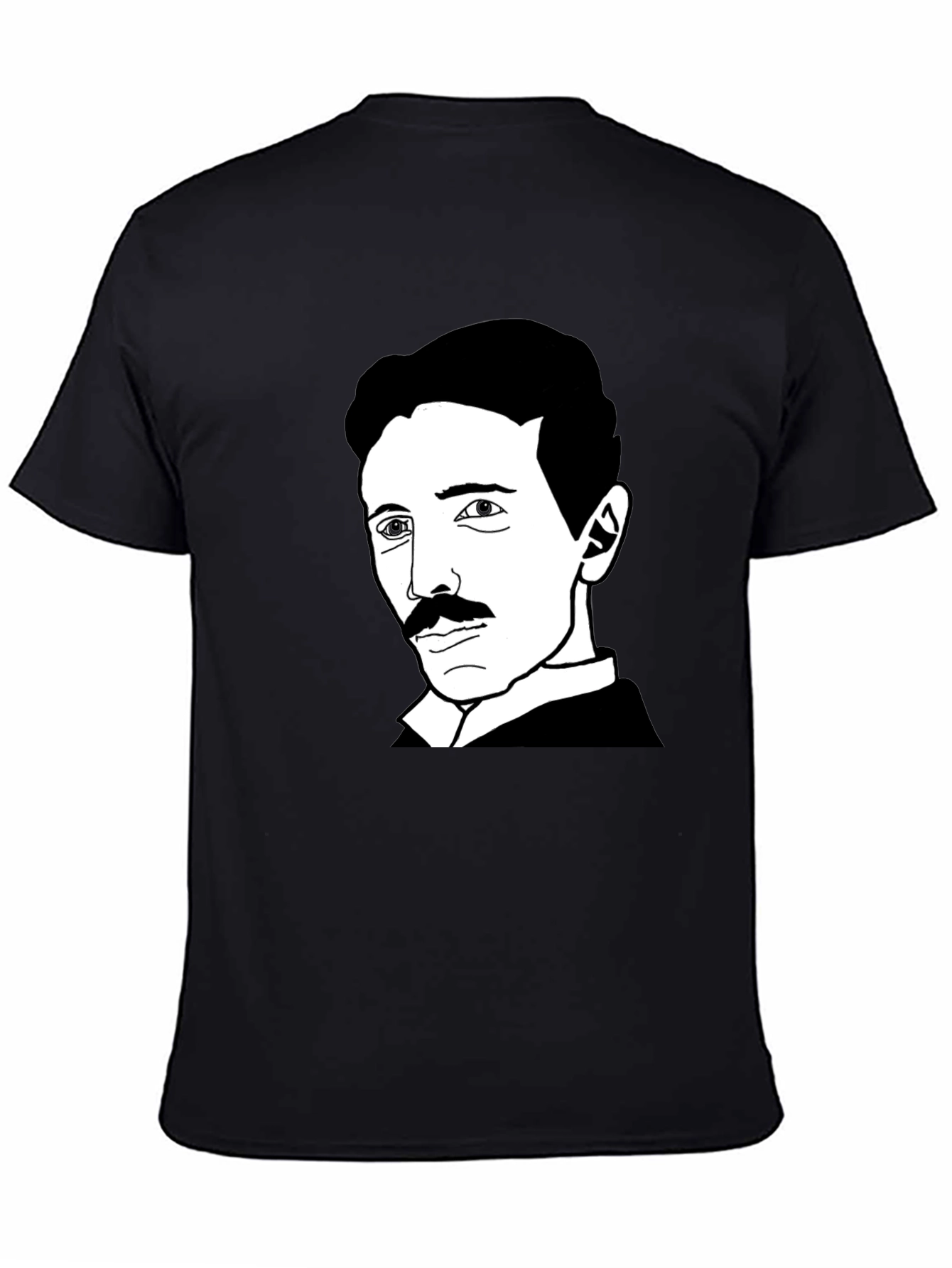 Nikola Tesla Graphic Print Black T-Shirt