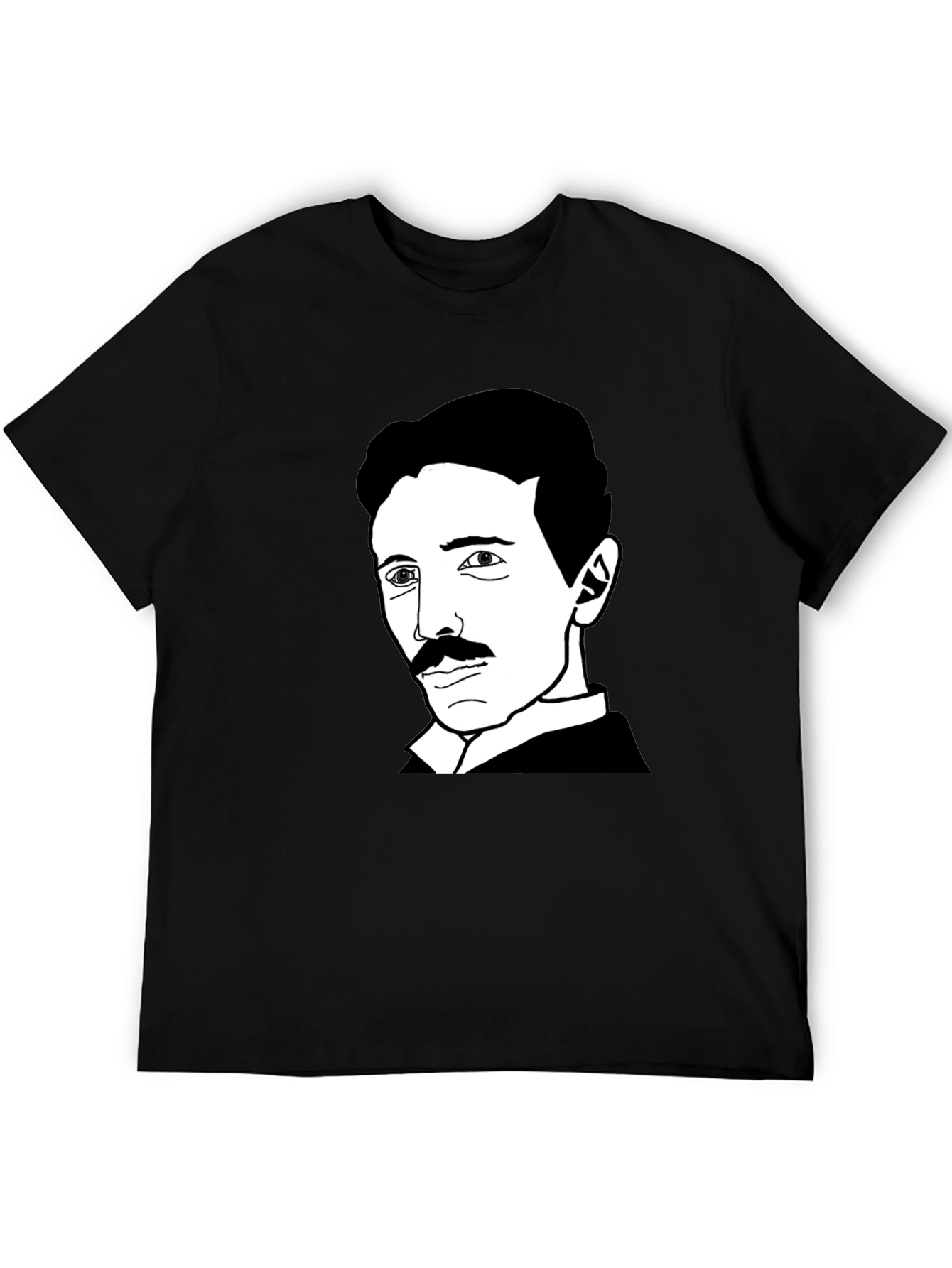 Nikola Tesla Graphic Print Black T-Shirt