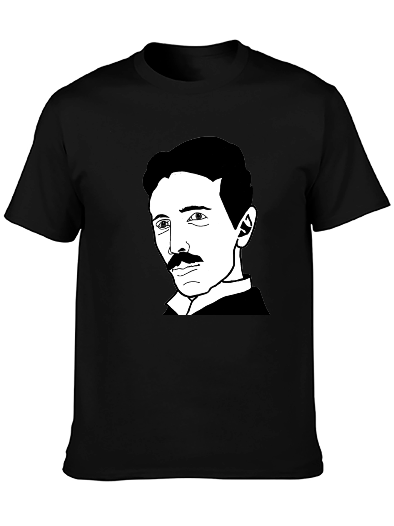 Nikola Tesla Graphic Print Black T-Shirt