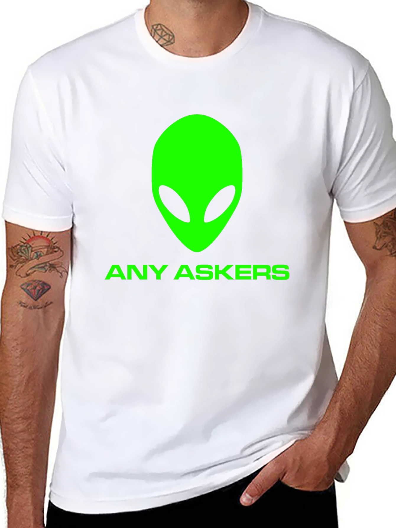 Any Askers? Alien Graphic T-Shirt - Black