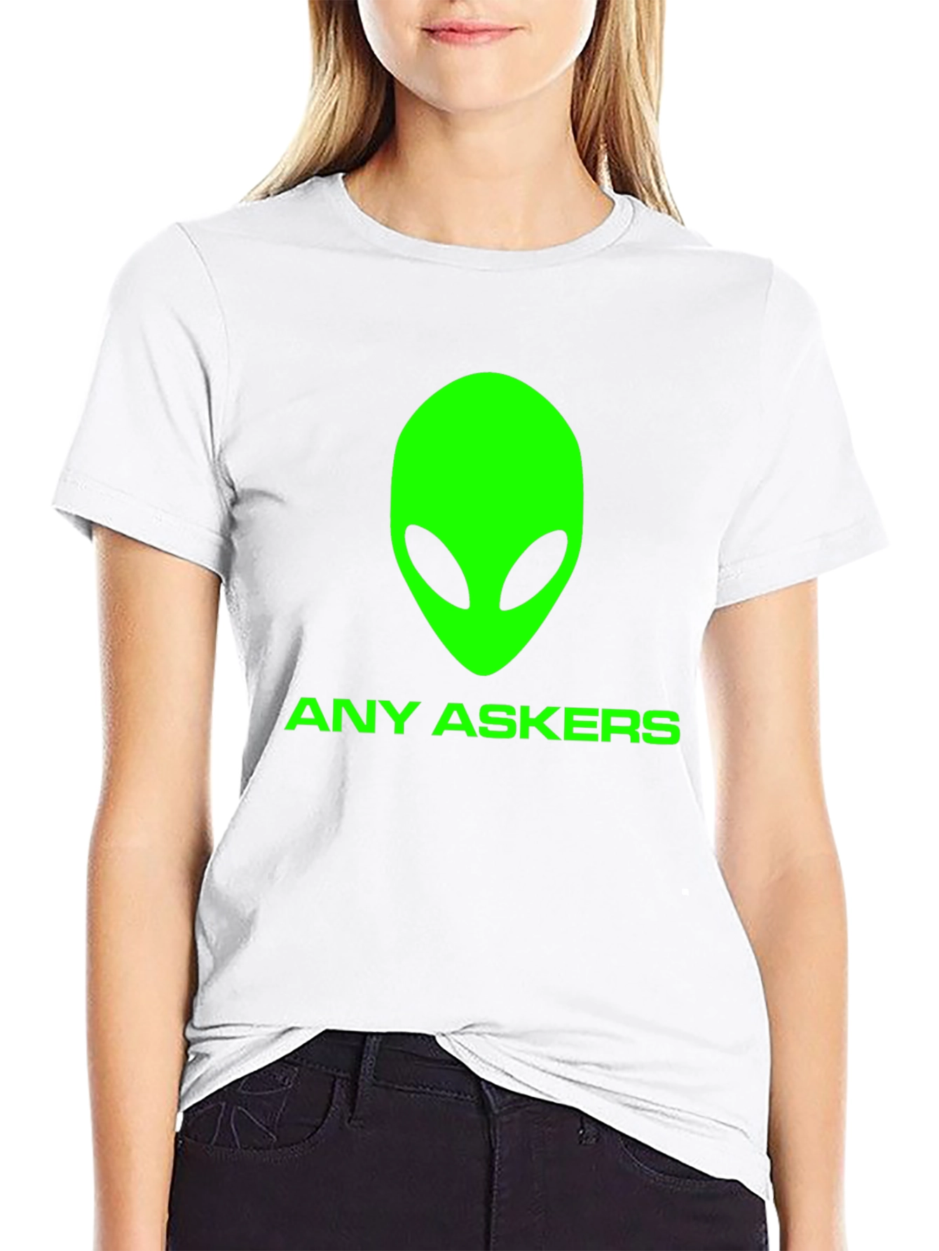 Any Askers? Alien Graphic T-Shirt - Black