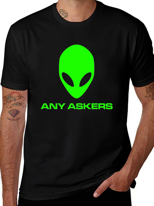 Any Askers? Alien Graphic T-Shirt - Black