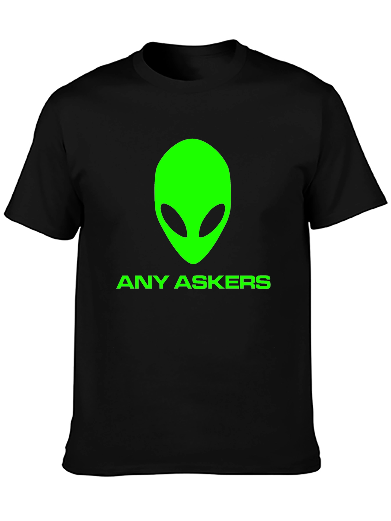 Any Askers? Alien Graphic T-Shirt - Black