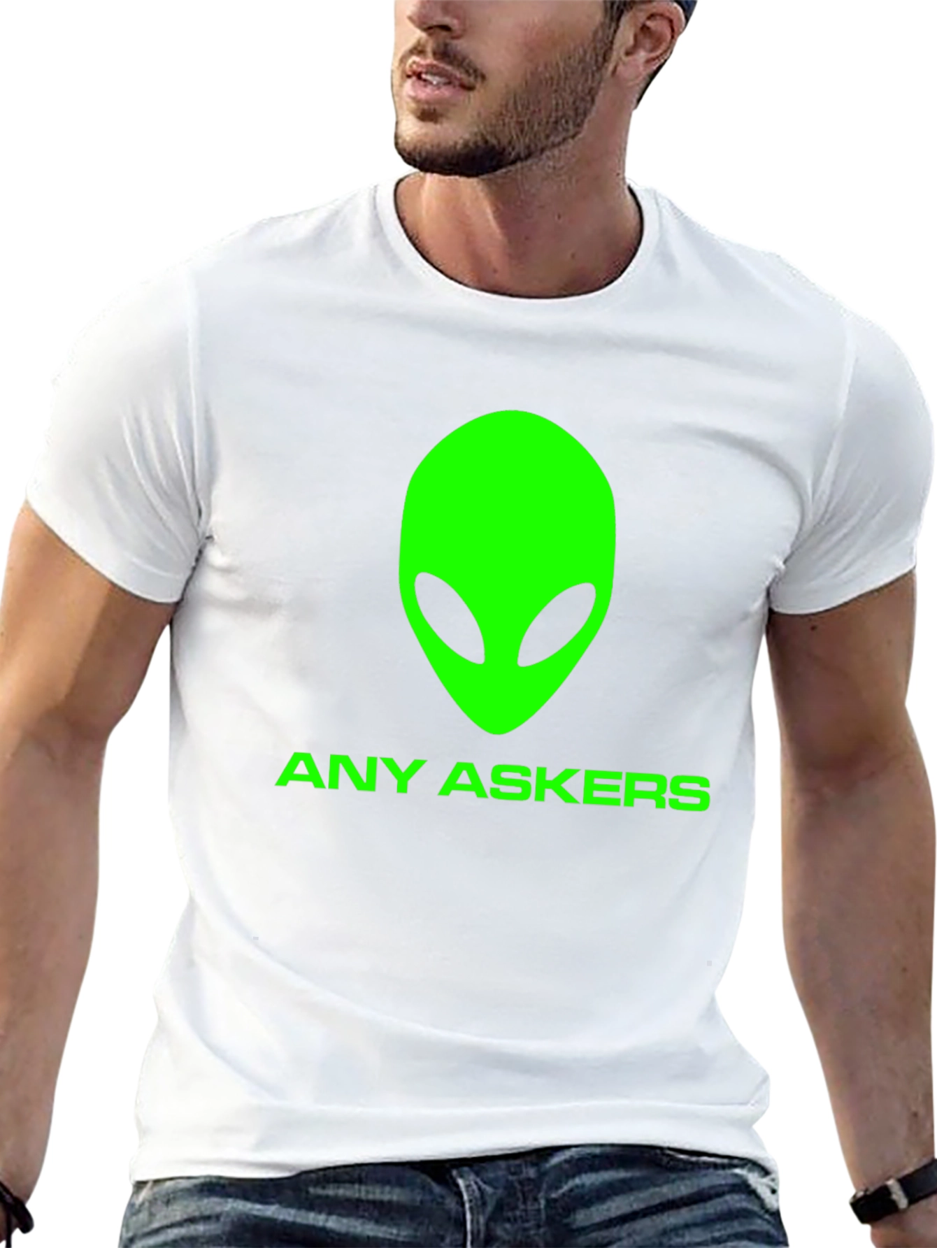 Any Askers? Alien Graphic T-Shirt - Black