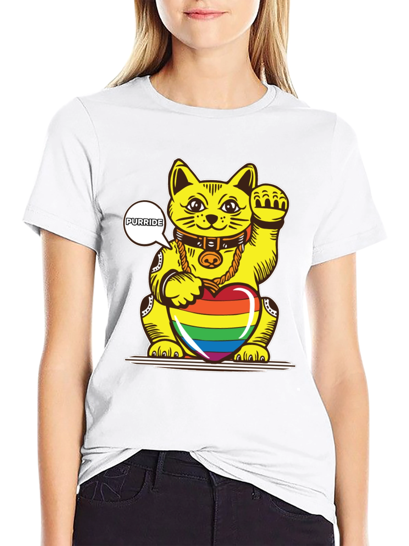 Lucky Cat Pride T-Shirt - Purride LGBTQ+ Apparel