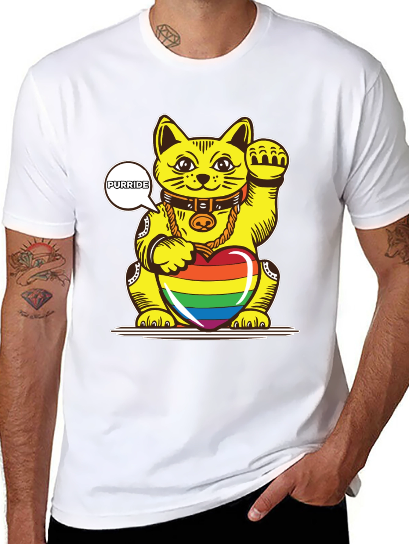 Lucky Cat Pride T-Shirt - Purride LGBTQ+ Apparel