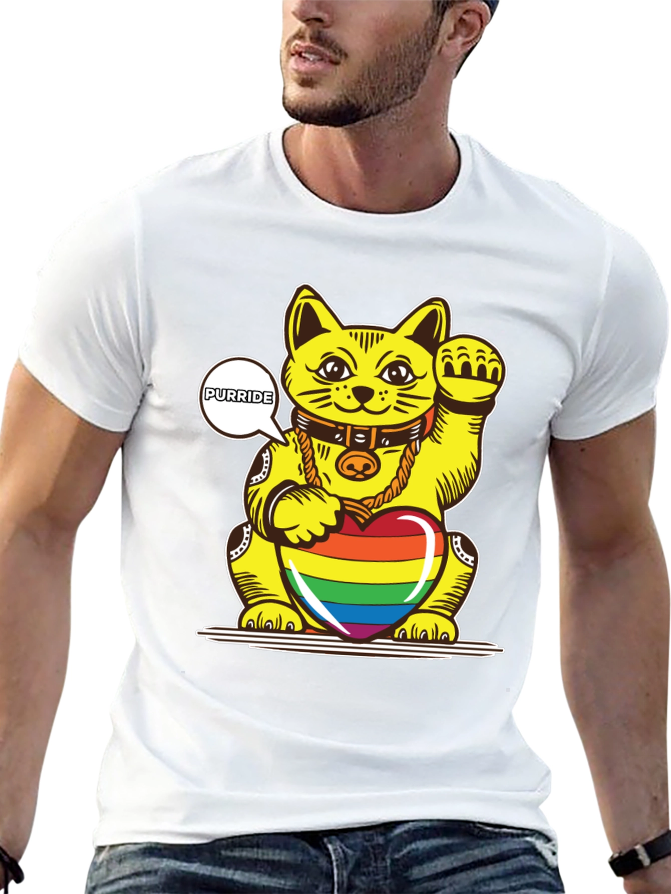 Lucky Cat Pride T-Shirt - Purride LGBTQ+ Apparel