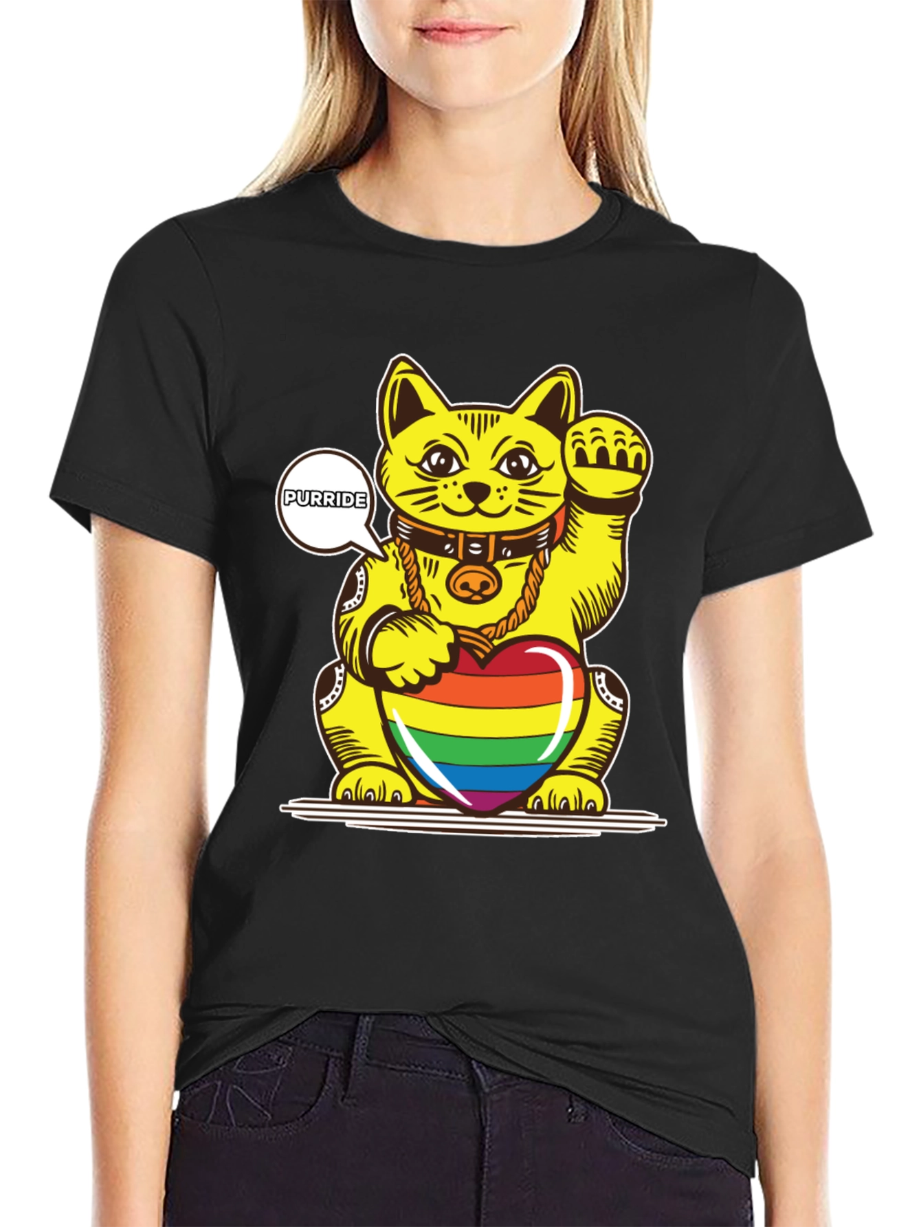 Lucky Cat Pride T-Shirt - Purride LGBTQ+ Apparel