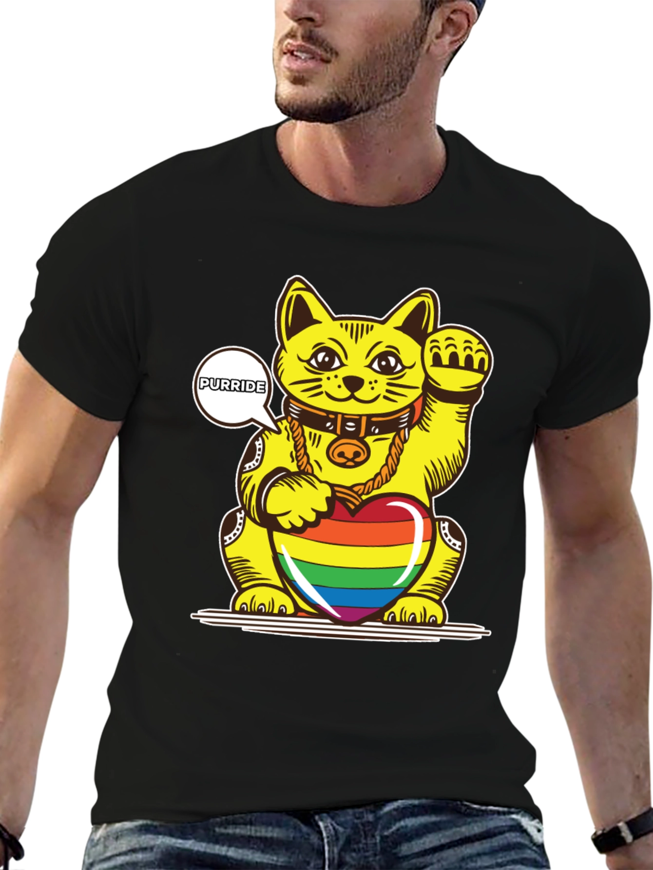 Lucky Cat Pride T-Shirt - Purride LGBTQ+ Apparel