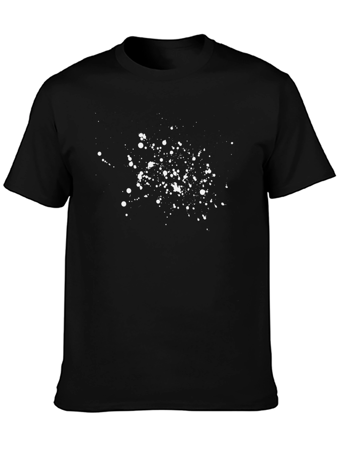 Abstract Splatter Print Black T-Shirt