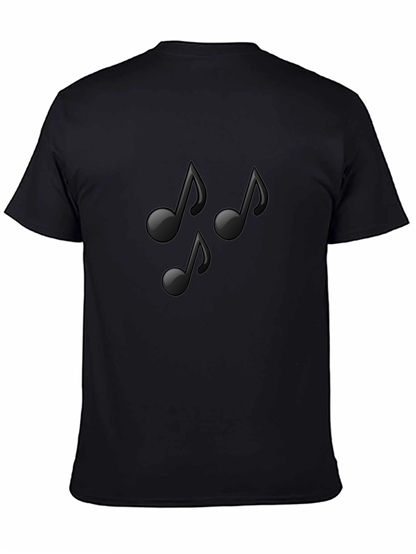 Musical Notes Graphic Black T-Shirt