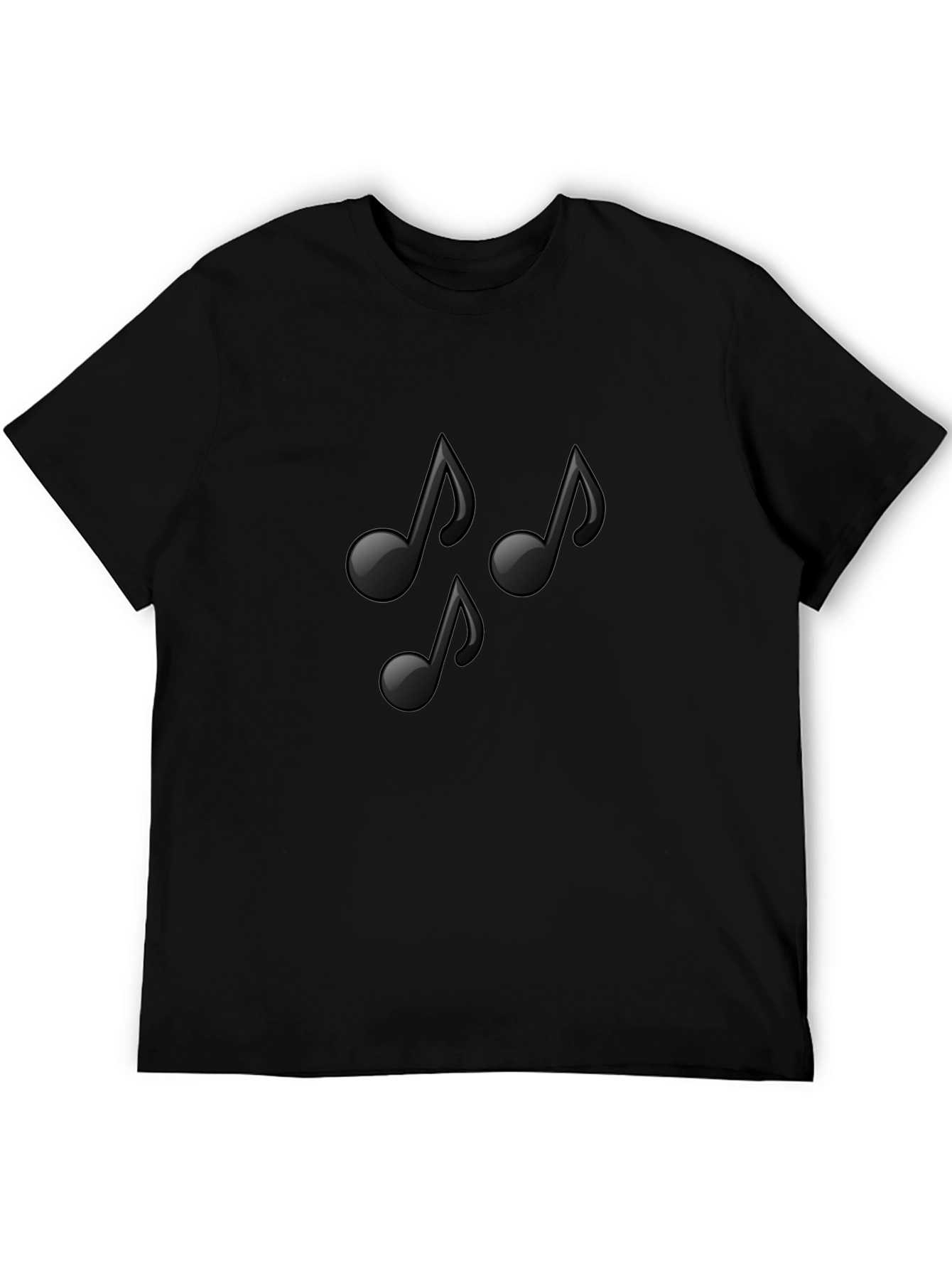 Musical Notes Graphic Black T-Shirt