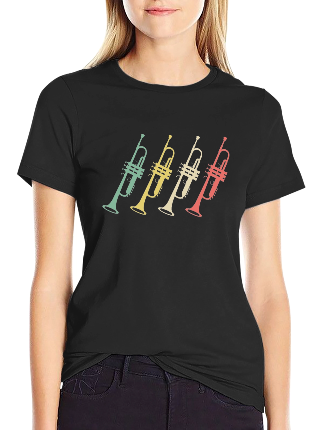 Retro Trumpet T-Shirt - Black