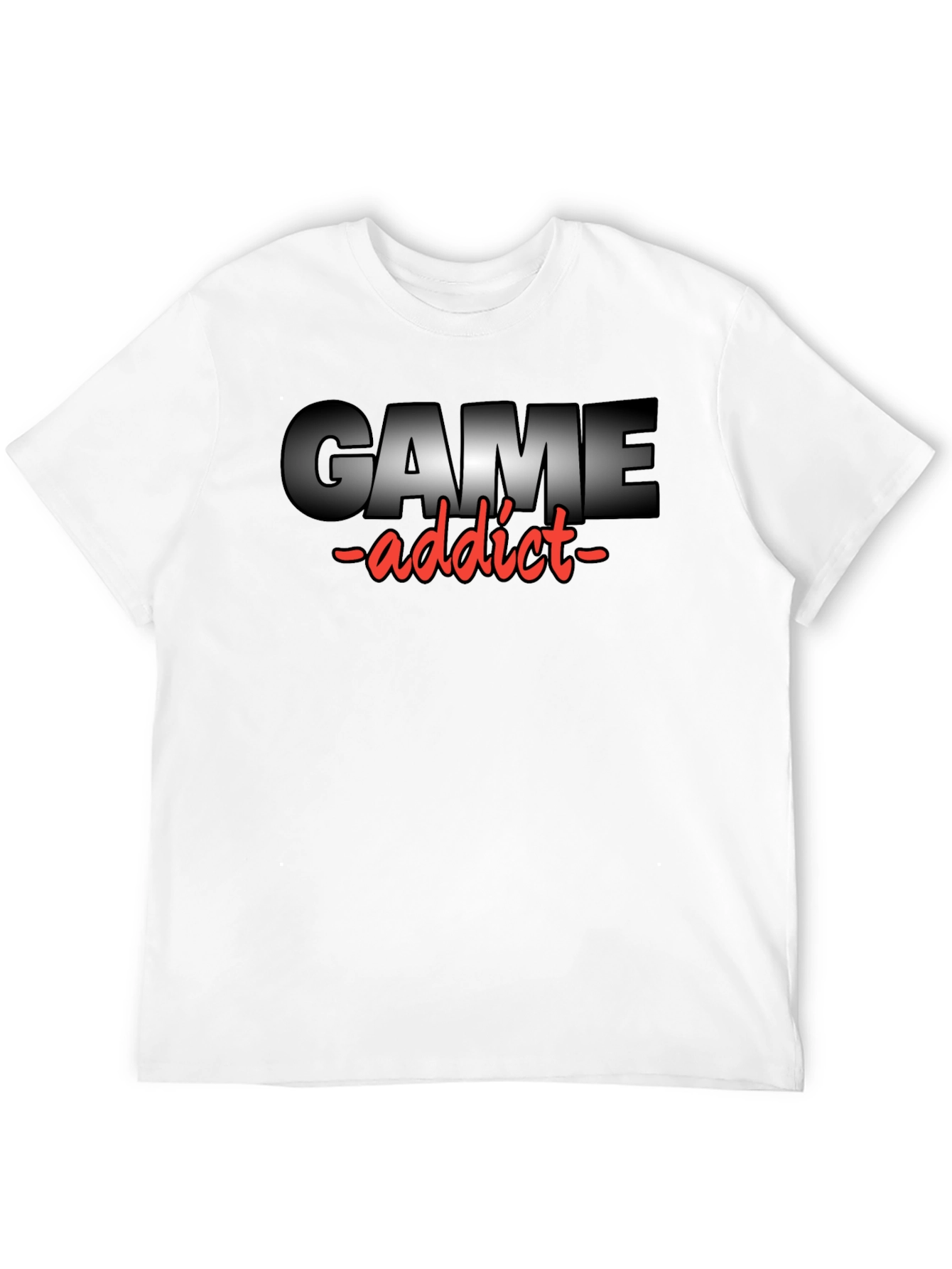 Game Addict T-Shirt - Black Crew Neck Tee