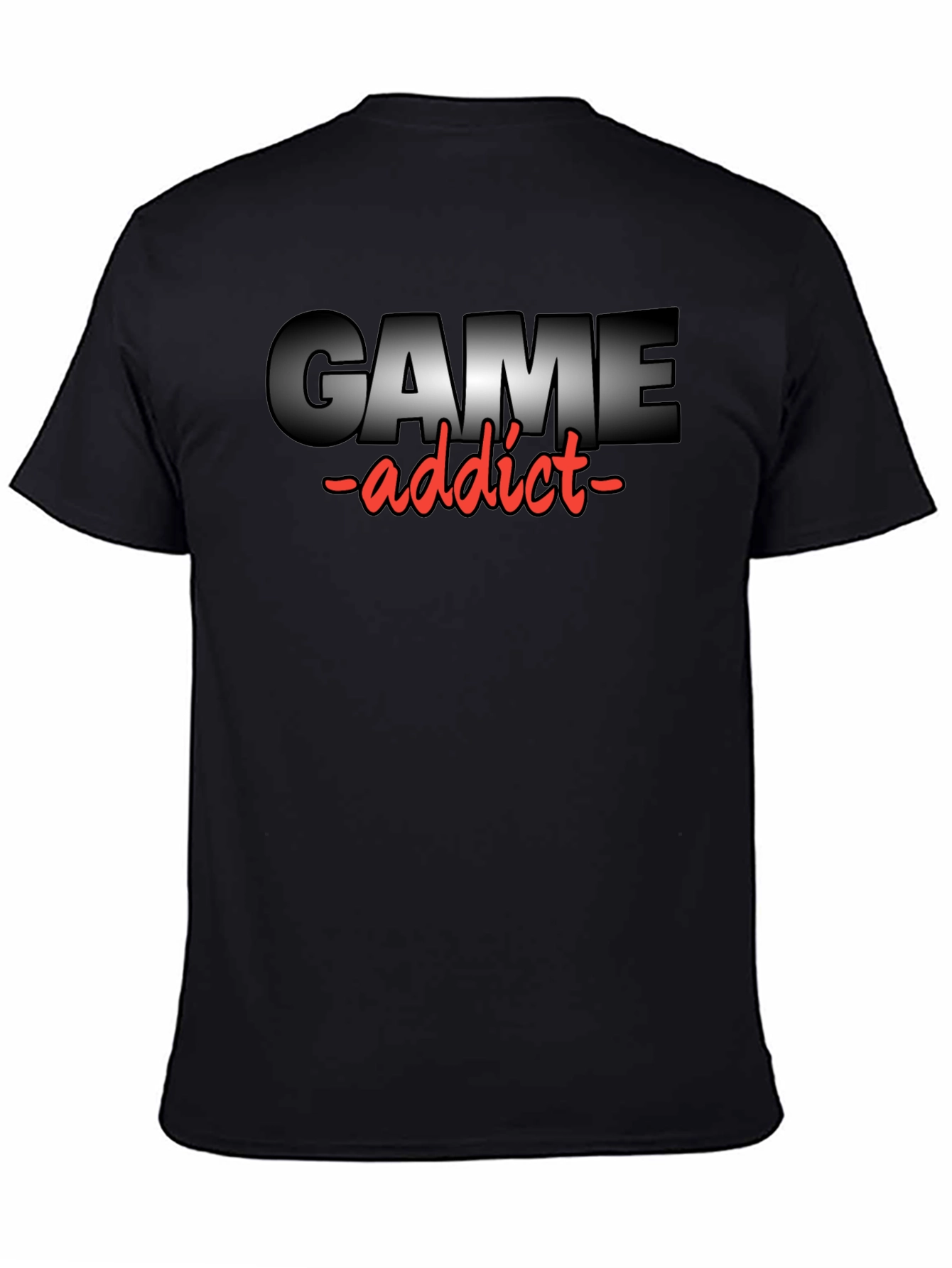 Game Addict T-Shirt - Black Crew Neck Tee