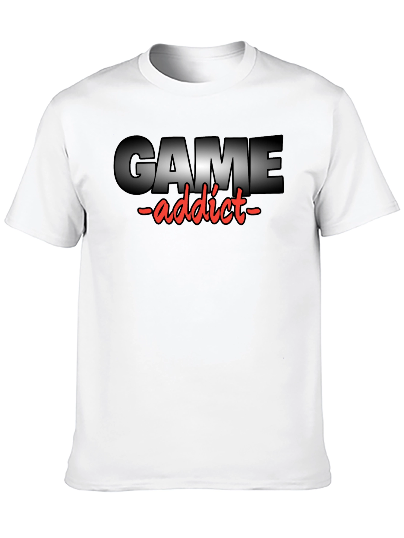 Game Addict T-Shirt - Black Crew Neck Tee