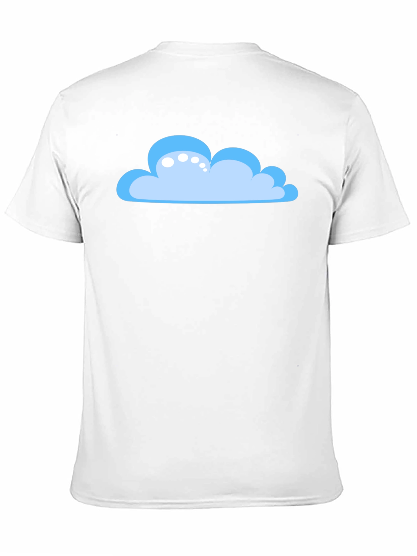 Cartoon Cloud Graphic Tee - Black Cotton T-Shirt