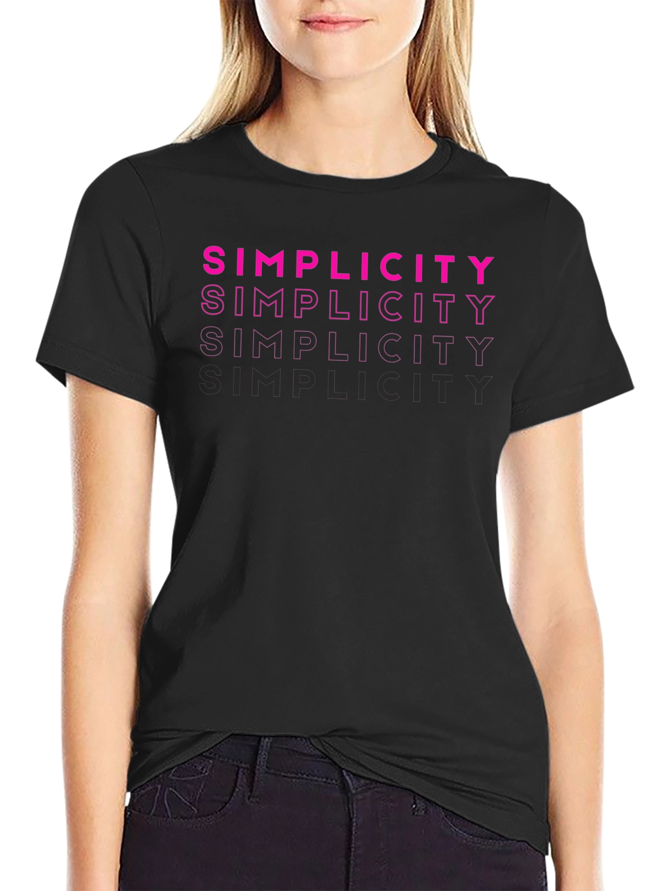 Simplicity Stacked Design Graphic T-Shirt