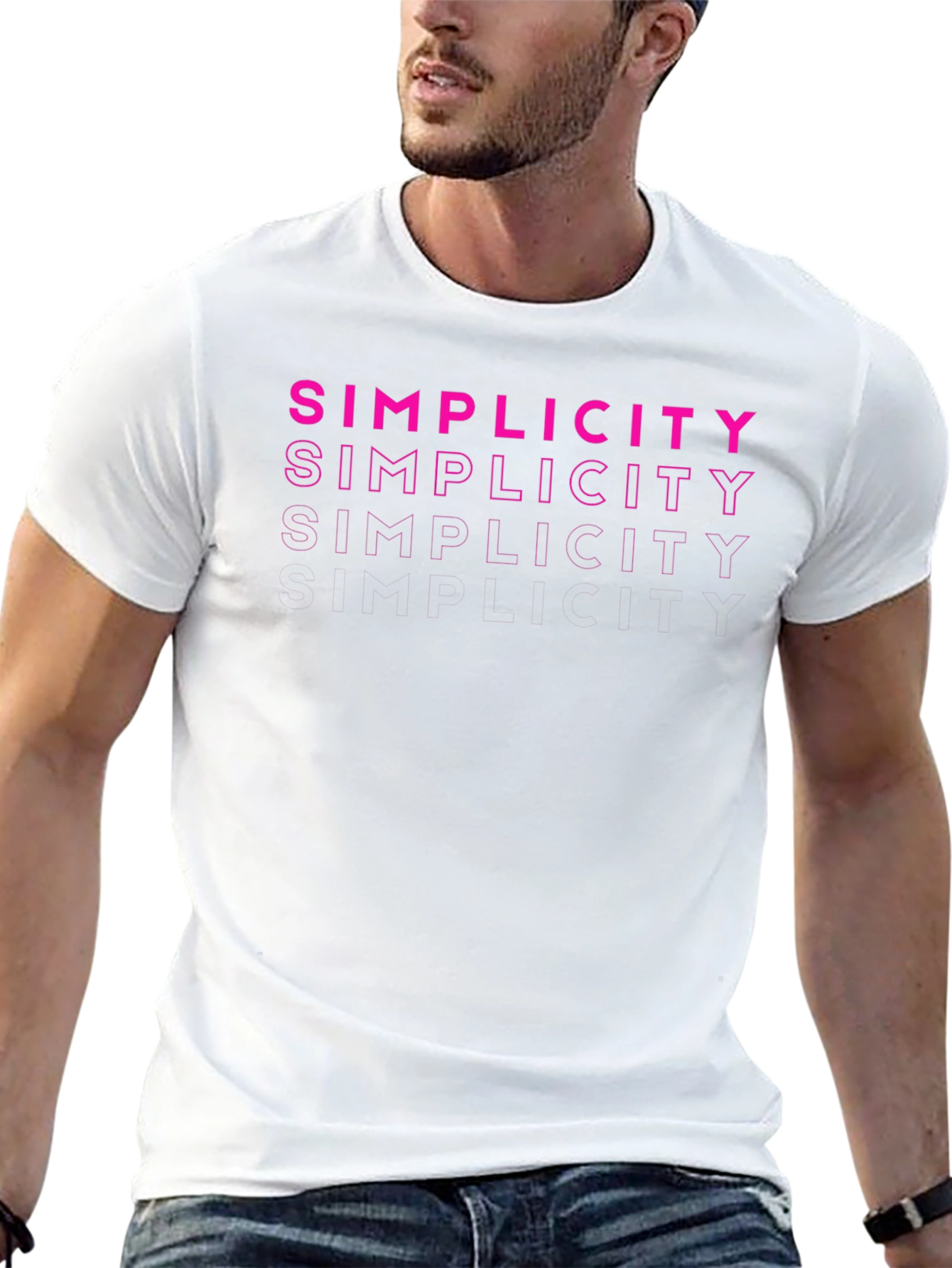 Simplicity Stacked Design Graphic T-Shirt
