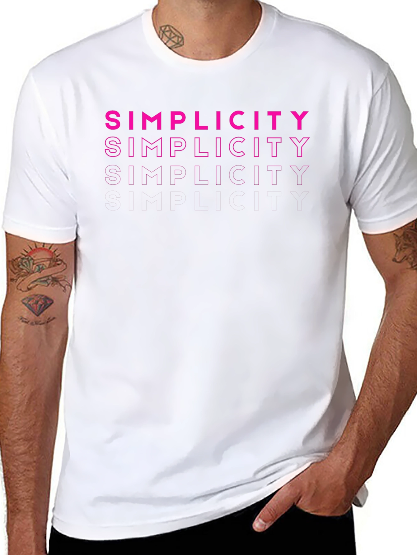 Simplicity Stacked Design Graphic T-Shirt