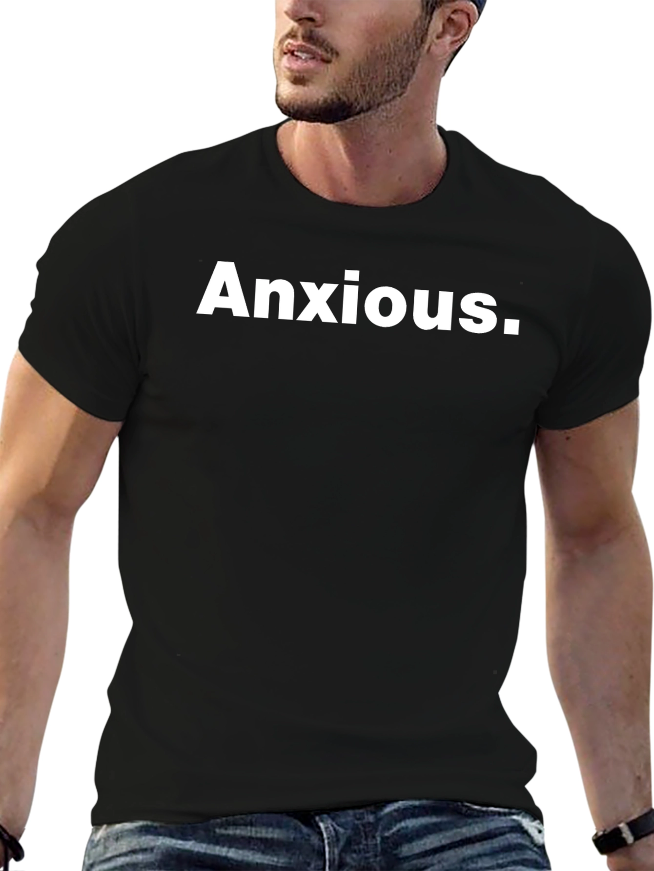Anxious Graphic Tee - Black Cotton T-Shirt