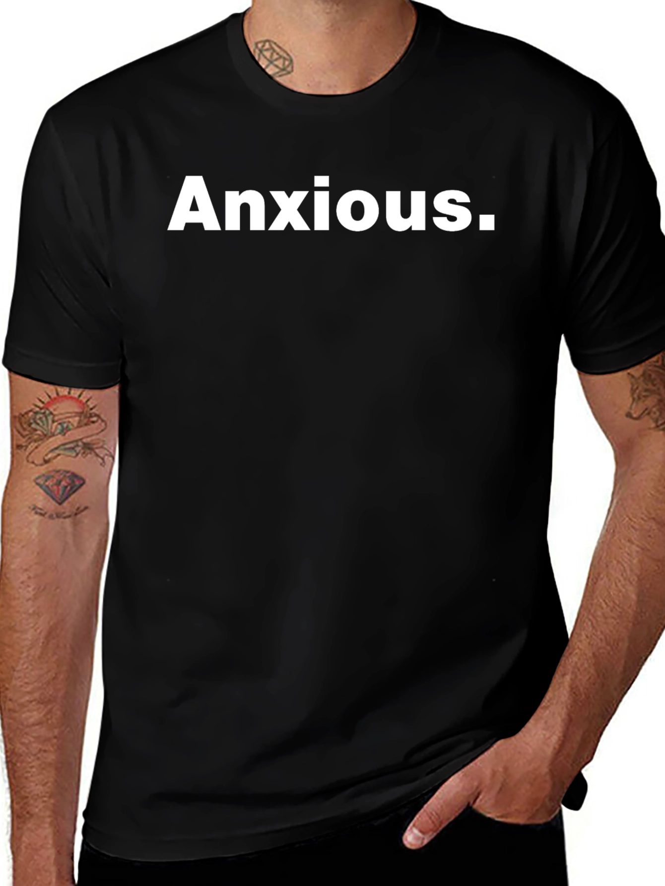 Anxious Graphic Tee - Black Cotton T-Shirt