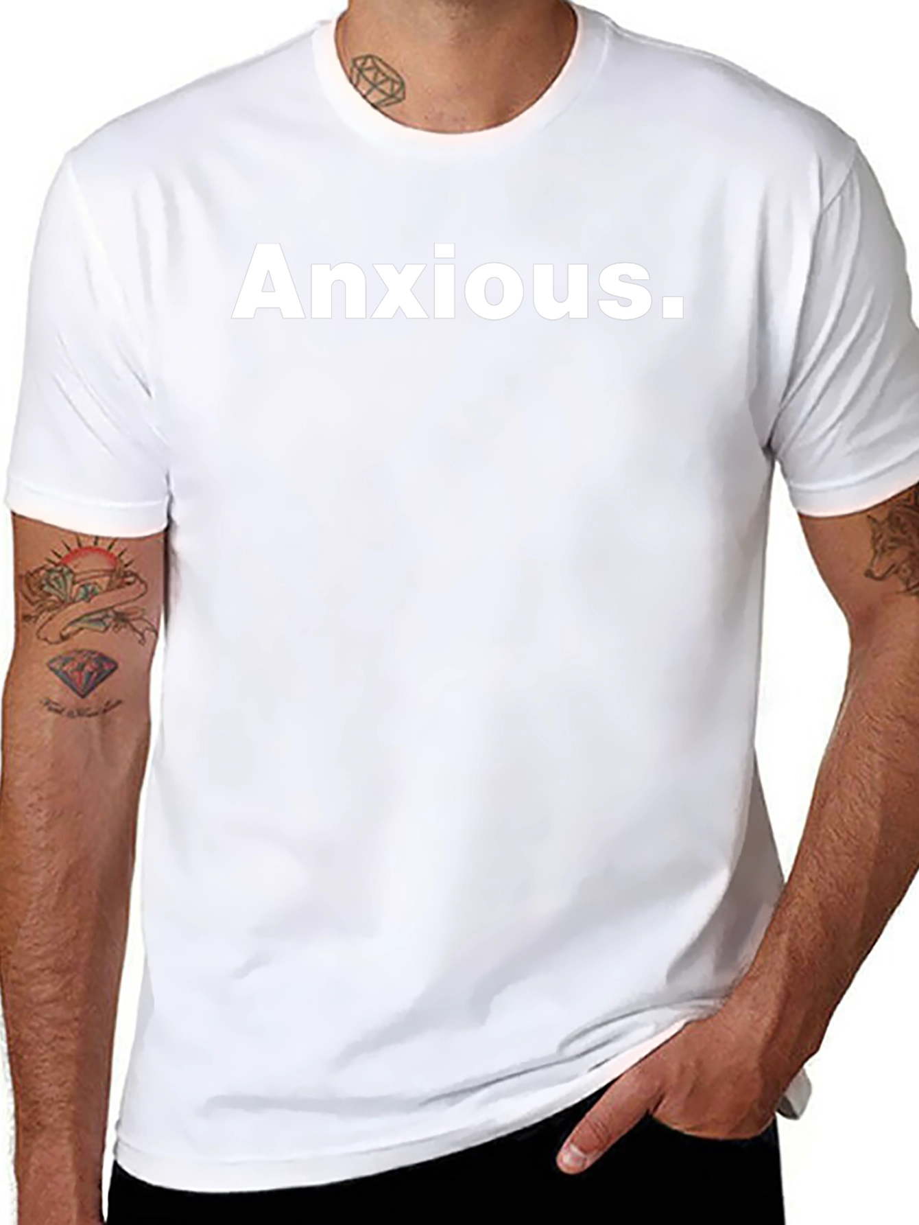 Anxious Graphic Tee - Black Cotton T-Shirt