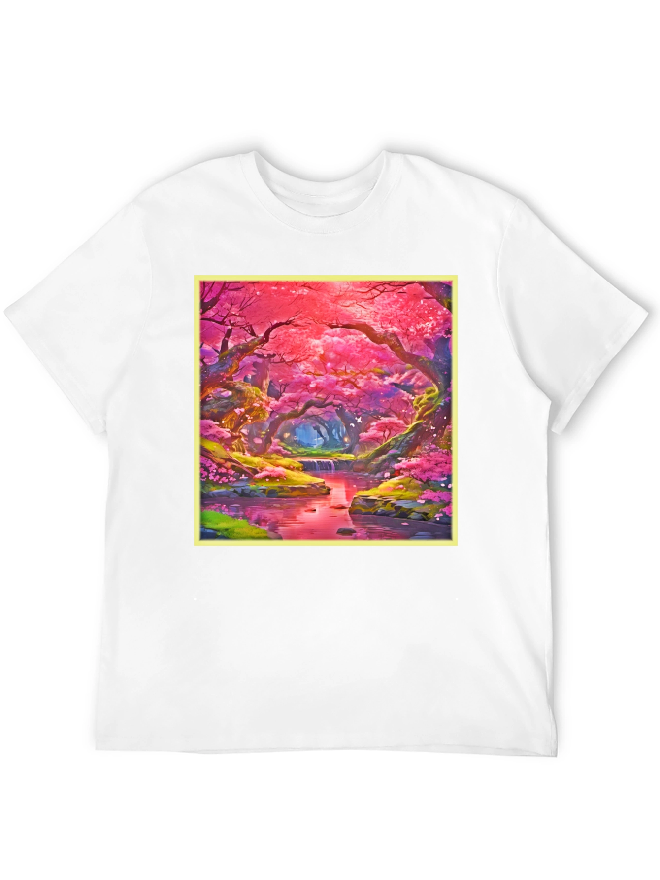 Cherry Blossom Forest T-Shirt - Whimsical Anime Design