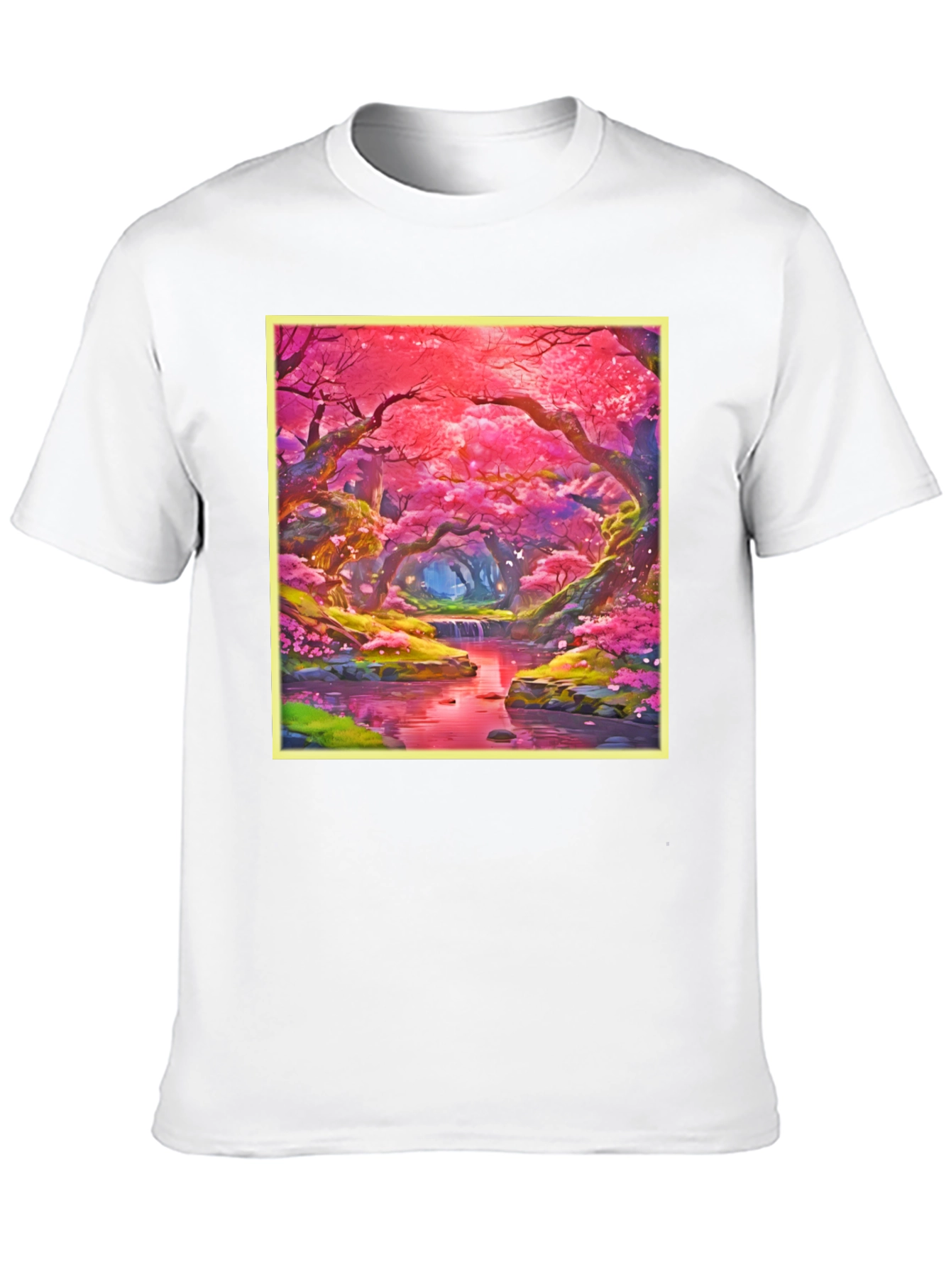 Cherry Blossom Forest T-Shirt - Whimsical Anime Design