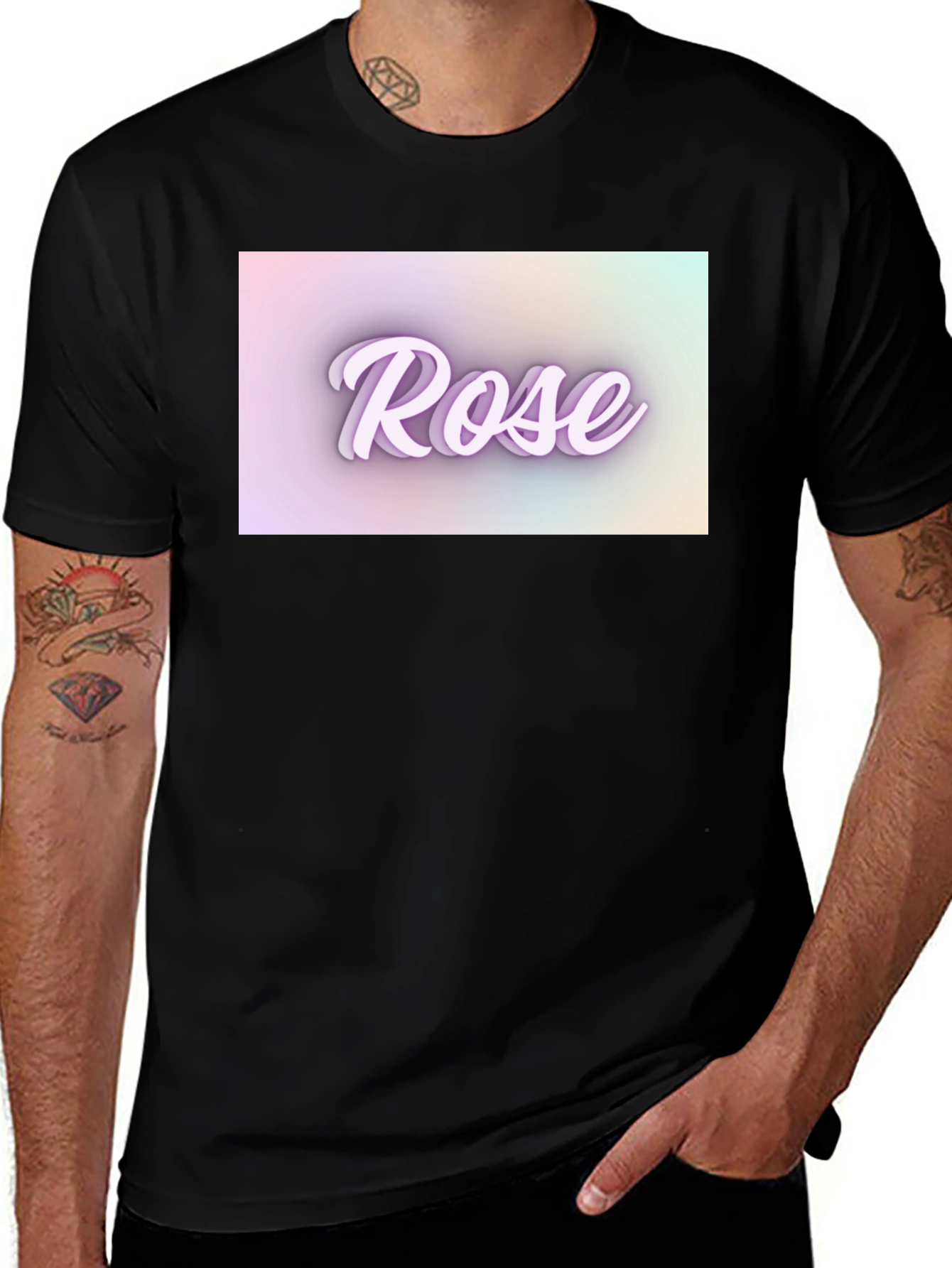 Rose Text T-Shirt - Stylish Design