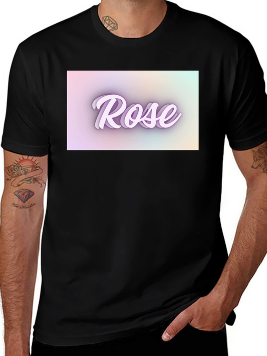 Rose Text T-Shirt - Stylish Design