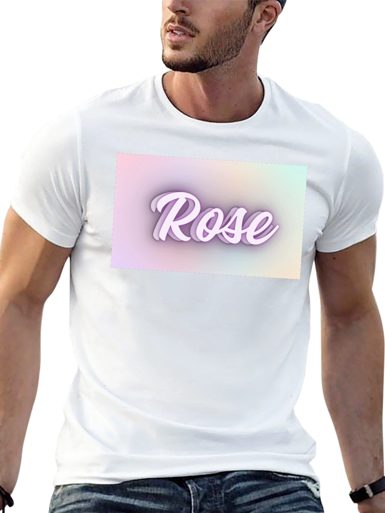 Rose Text T-Shirt - Stylish Design