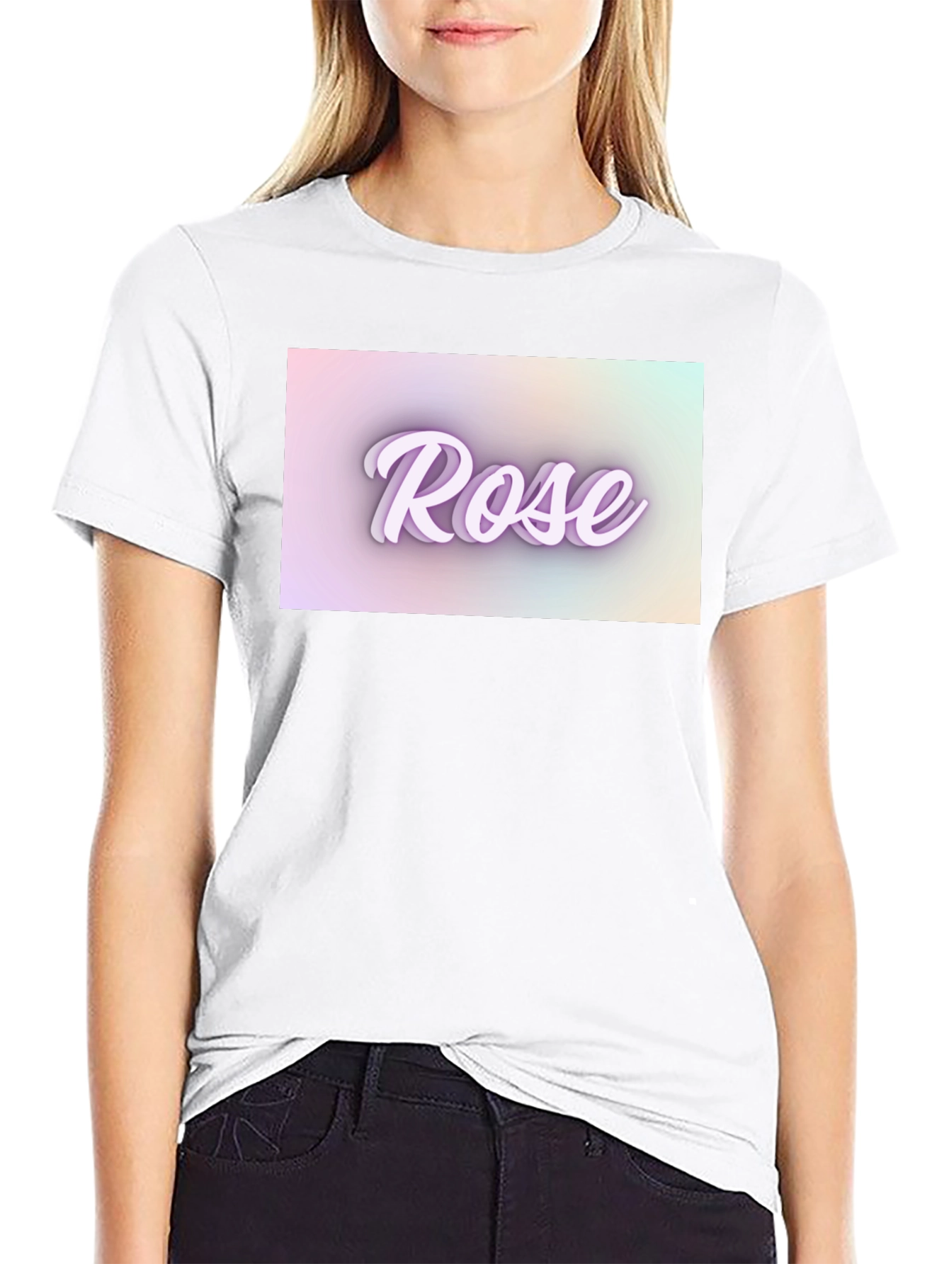 Rose Text T-Shirt - Stylish Design