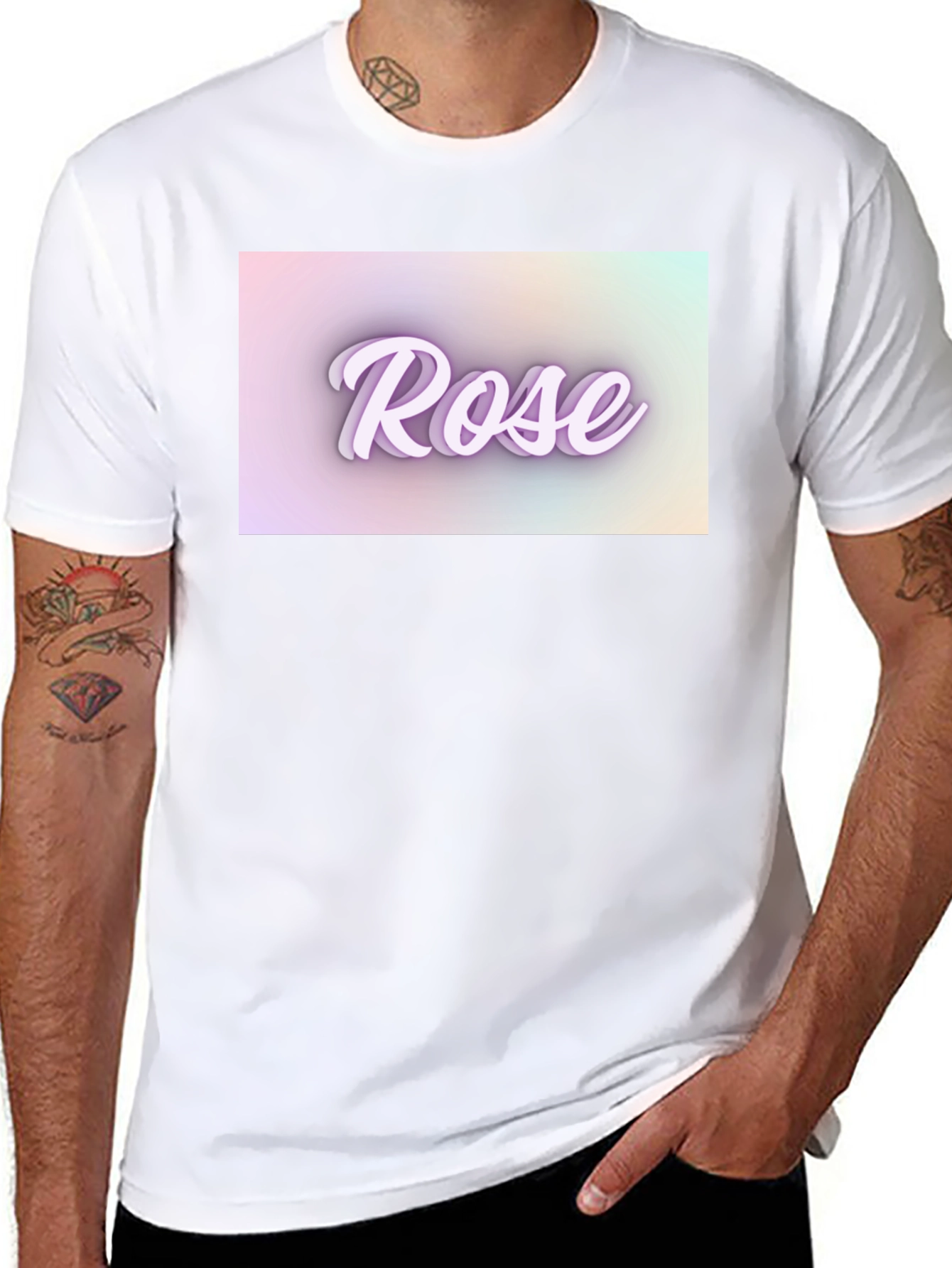 Rose Text T-Shirt - Stylish Design