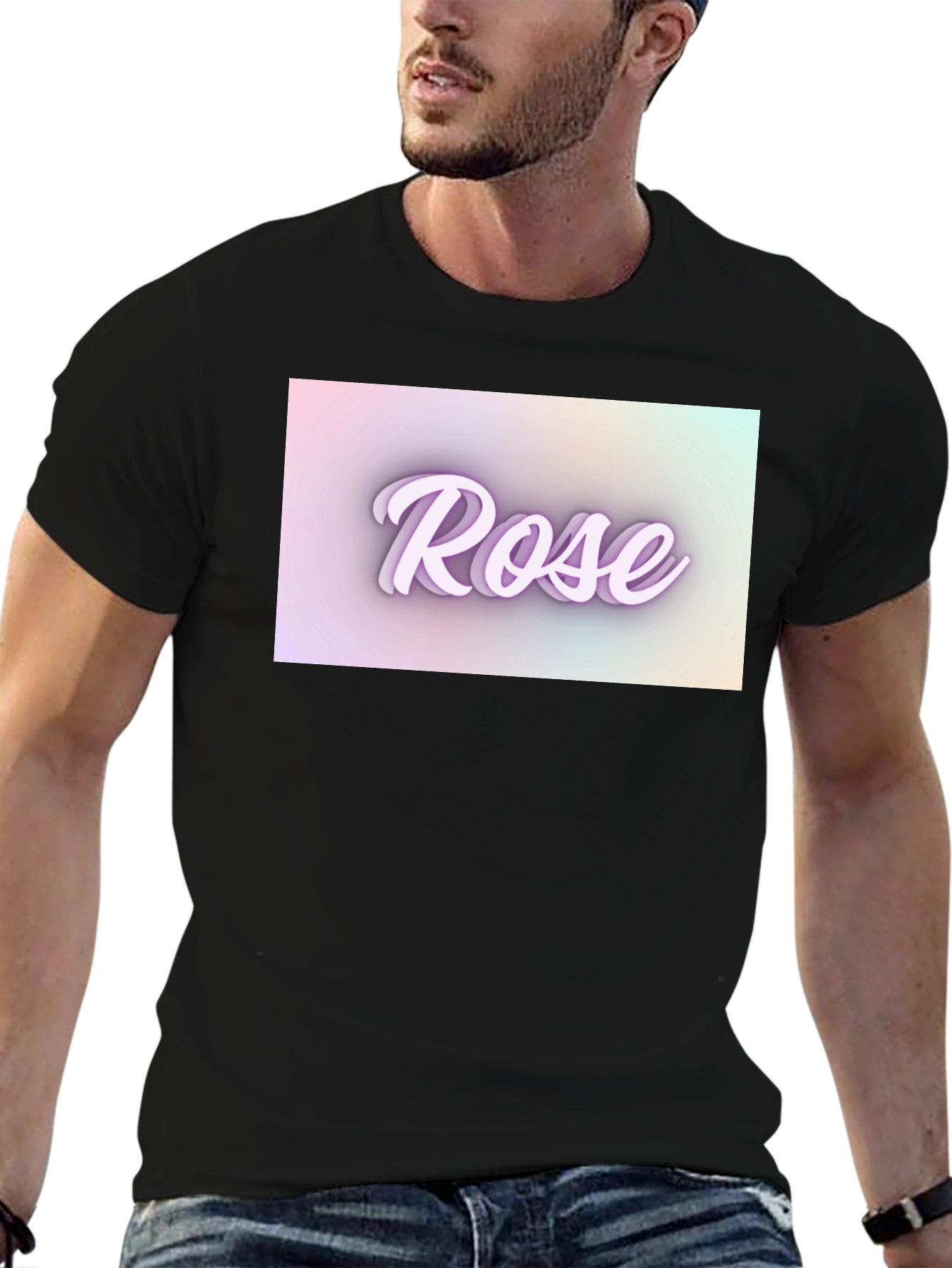Rose Text T-Shirt - Stylish Design