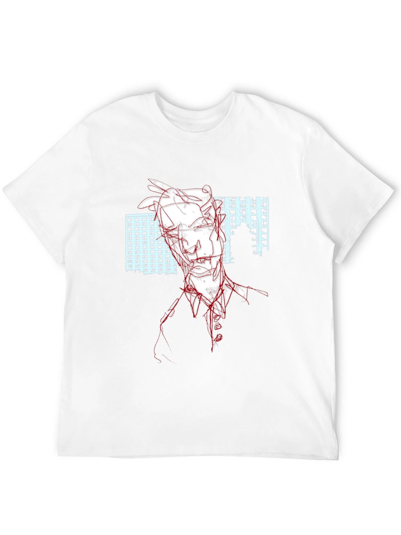Abstract Line Art T-Shirt - Black
