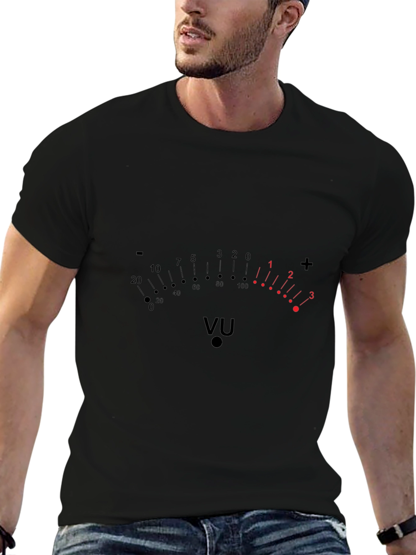 VU Meter Graphic T-Shirt - Black