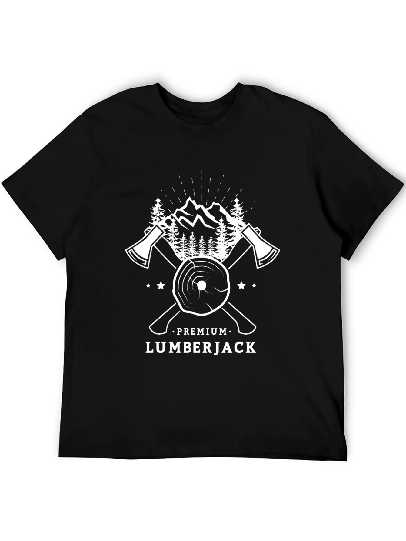 Premium Lumberjack Graphic Tee - Black Cotton Blend