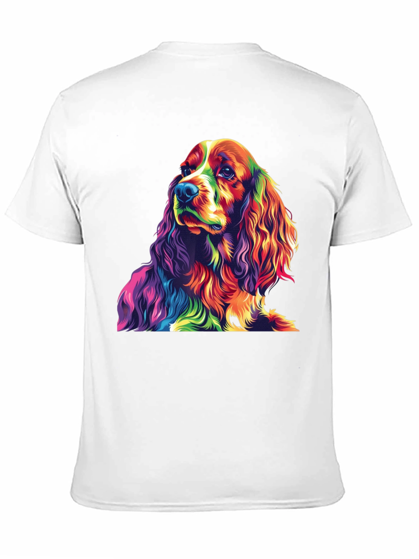 Rainbow Dog Graphic Tee - Black Cotton T-Shirt