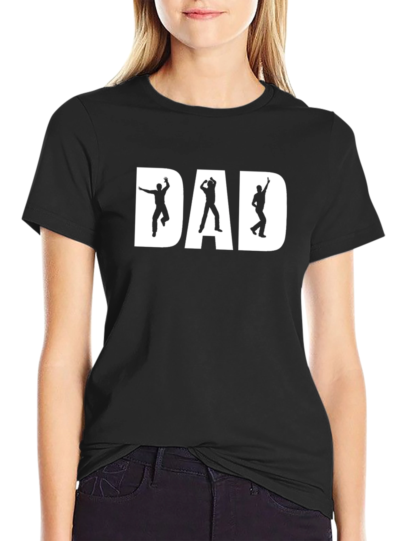 Dad Dancing Black Graphic T-Shirt
